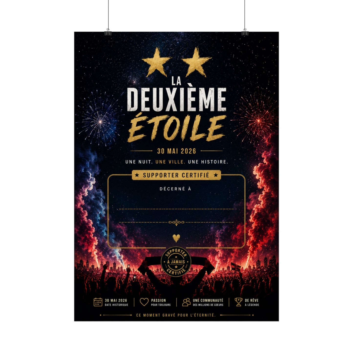 La Deuxième Étoile Poster — Supporter Certifié Football Fan Art